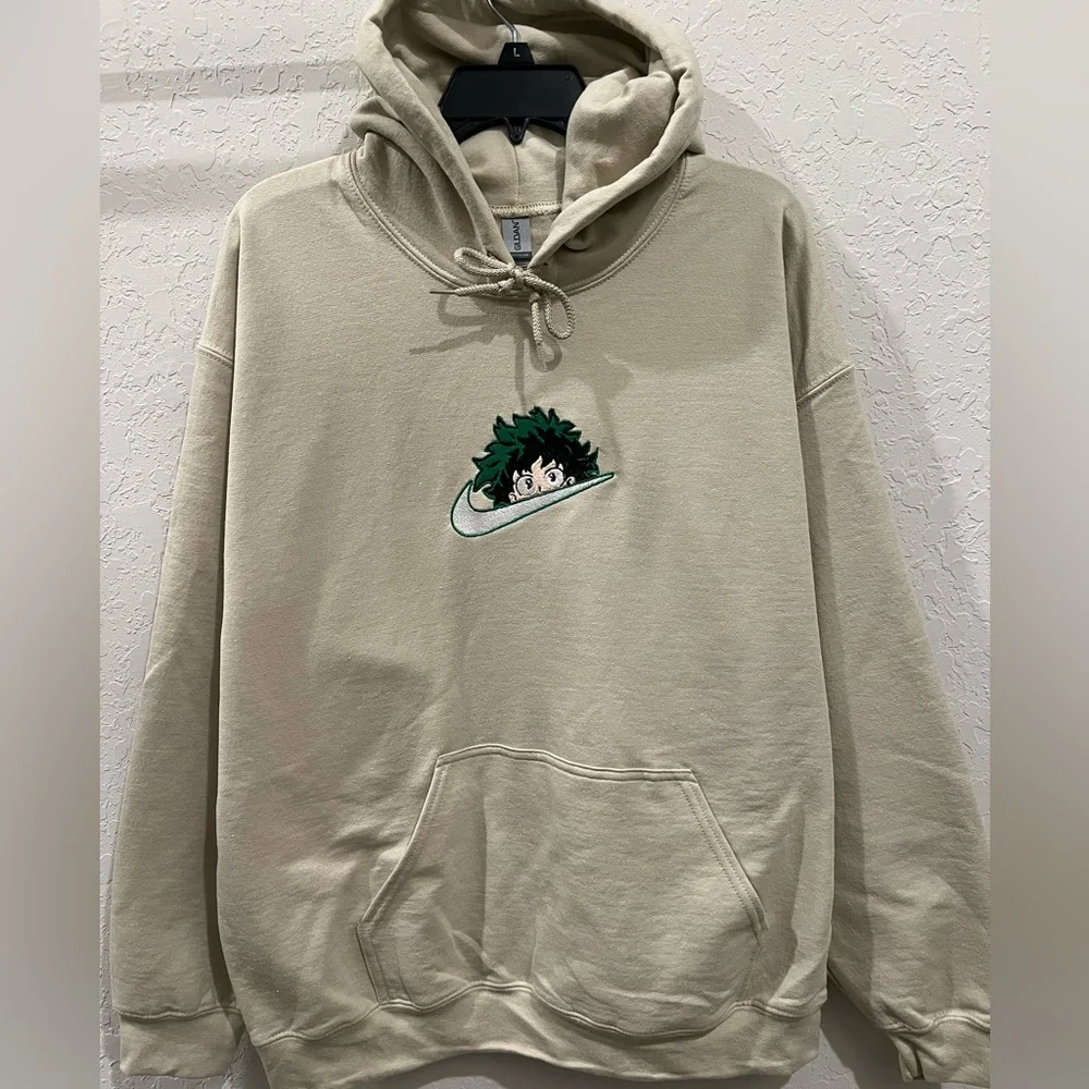 Deku check Cream Hoodie anime my hero academia izuku midoriya - Picture 5 of 6